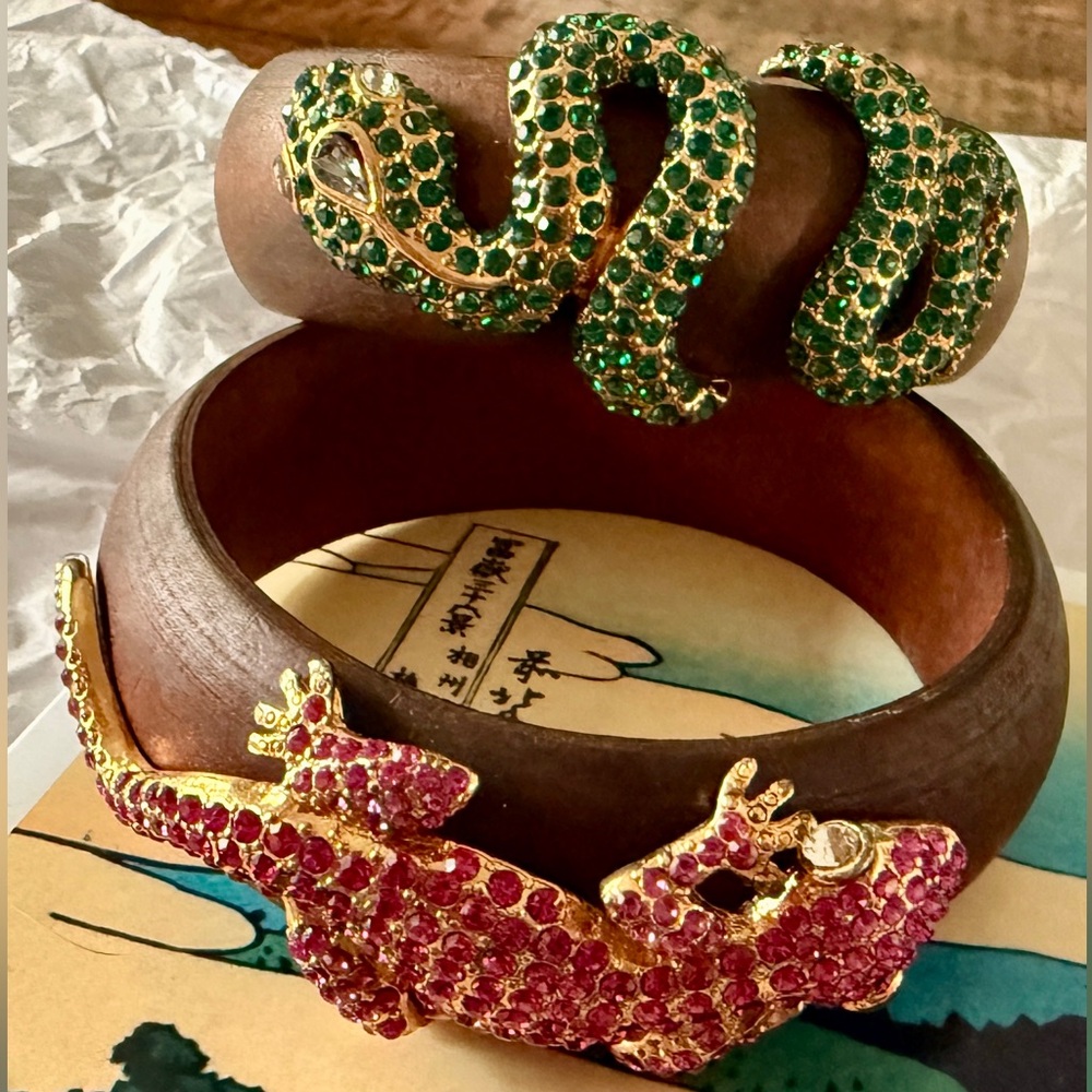Vintage 80's statement animal bracelets - Picture 2 of 7